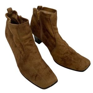 Vintage Ankle Booties Predictions Suede Square Toe